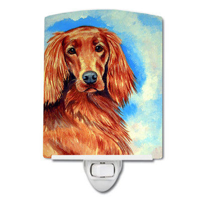 Éclairage de nuit en céramique irish setter
