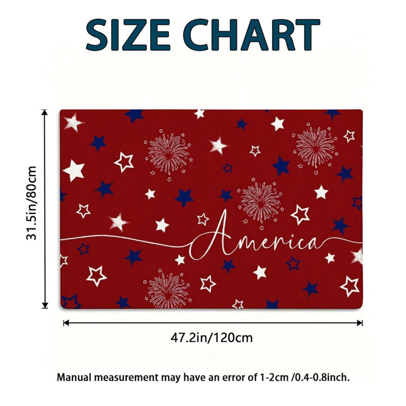 Tapis d'appoint à motif de feux d'artifice rouges 47 po x 31 po pour chambre d'amis