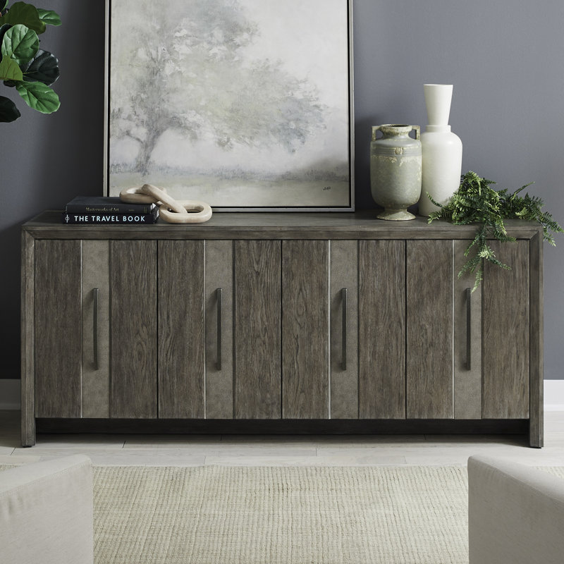  Armoire d'appoint 4 portes avec tablettes réglables Emry