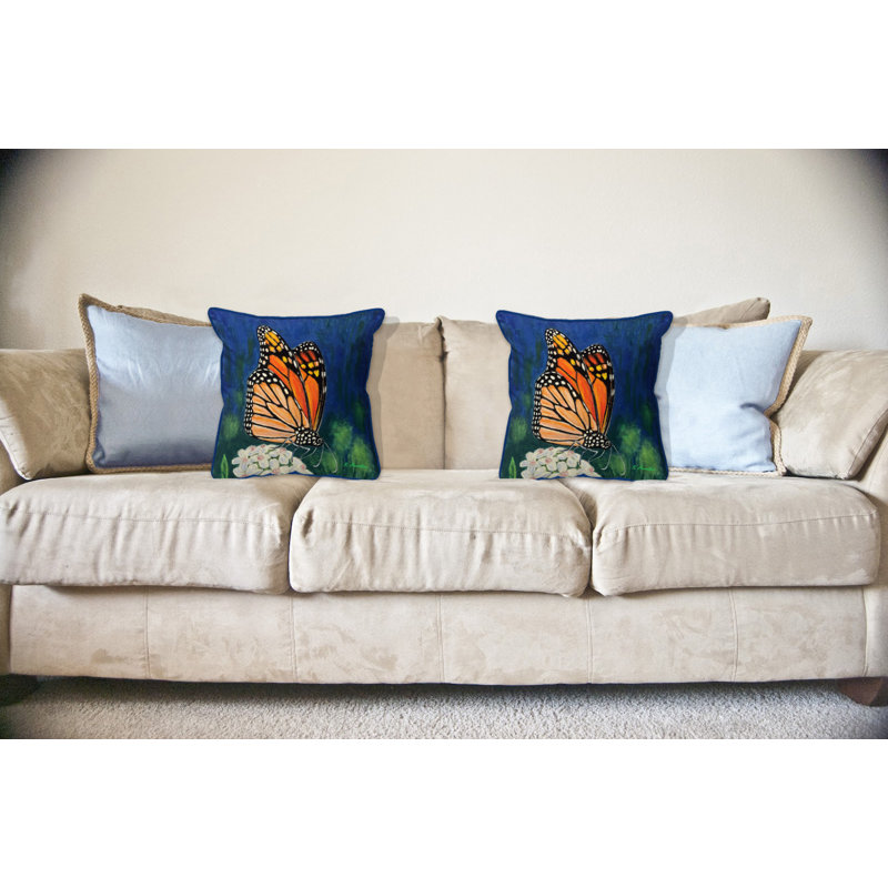 Housse et insert de coussin extérieur Monarch and Flower, 18" x 18"