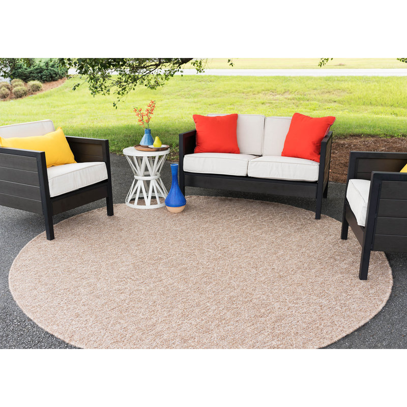 Tapis beige Bourke, Rond 5 pi 1 po