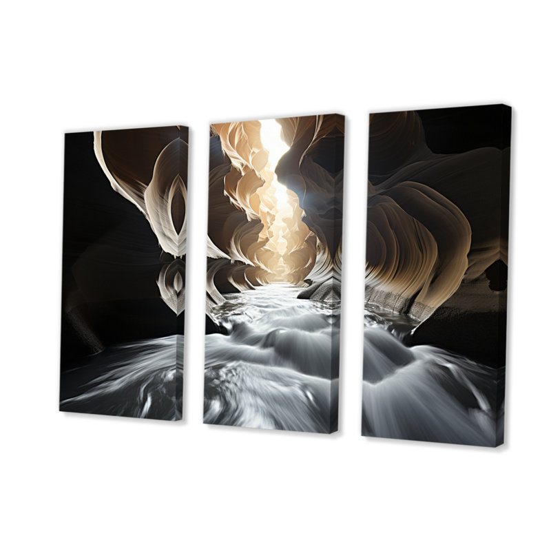 Canyon Antique Rhythms - 3 pièces sur toile tendue, H 28 po x l 36 po x P 1 po, Wrapped Canvas