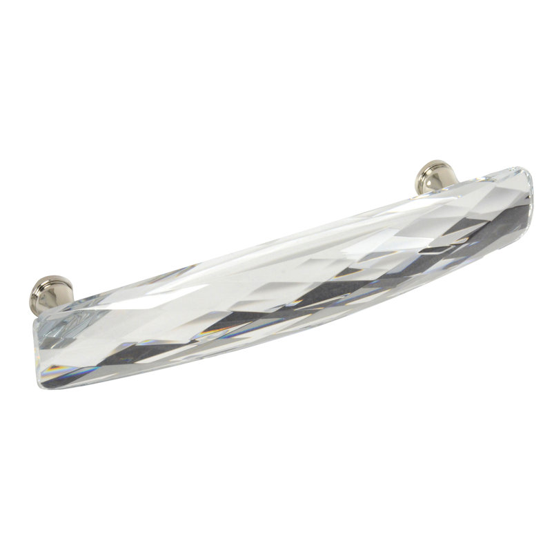 Poignée barre 5 1/16 po Brilliance, Transparent / nickel poli