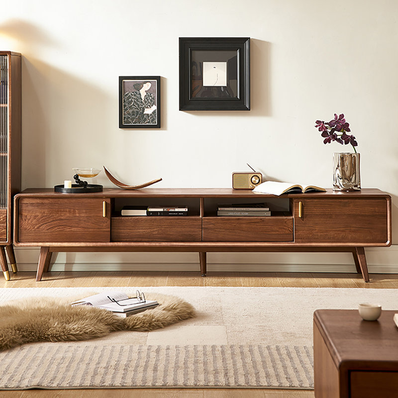 Elegant black walnut TV cabinet