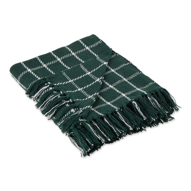 Jeté en coton , Vert foncé