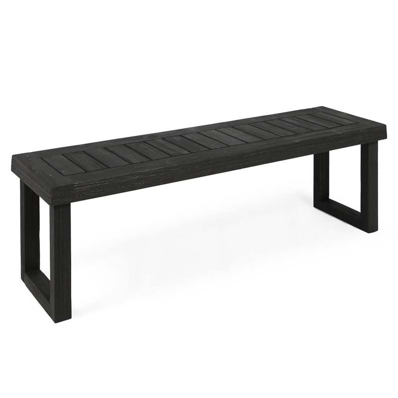 Weather- Wood Bench In Dark Grey, 61.01"W X 14.94"D 18"H Grey - To Minor Weather Conditions, 60"X15"X18