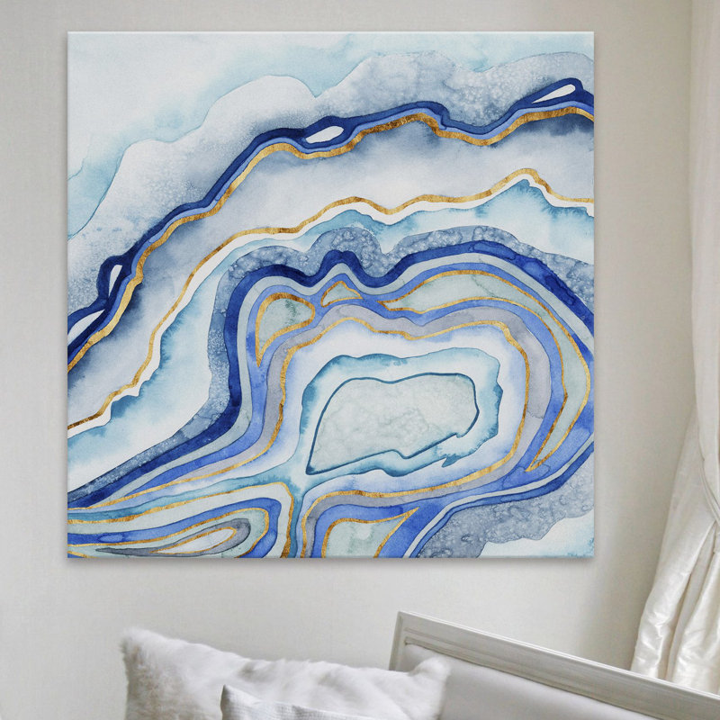 Cobalt Agate II - Wrapped Canvas Print, 46 cm H x 46 cm W x 4 cm D