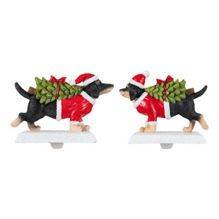 Set of 2 Resin Dachshund Stocking Holders (Set of 2)