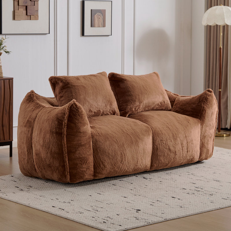 Canapé à billes pour adultes, canapé moelleux moelleux pour causeuse, chaise longue surdimensionnée d'intérieur, Brown