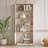 Modern Scandinavian Bookshelf, Atlantic Pine & White, 29.5 x 66.3 x 10.6 inches | 100% Melamine Coated Particle Board, Thickness: 0.7 inches | Push to Open Doors, Stylish Storage Solution for Home & Office-116040274