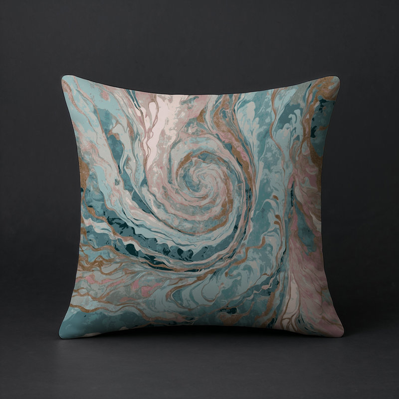 Coussin décoratif intérieur et extérieur Modern, Gris abstrait 37, Carré 18 po