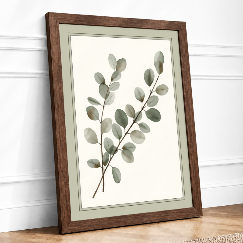 Single Stem in Mist Botanical - Framed Print, Unframed, A3 - 42.0 x 29.7 cm