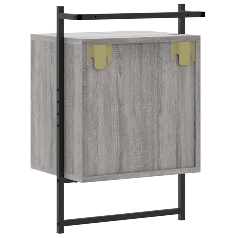 40cm W Manufactured Wood Bedside Table, Grey Sonoma