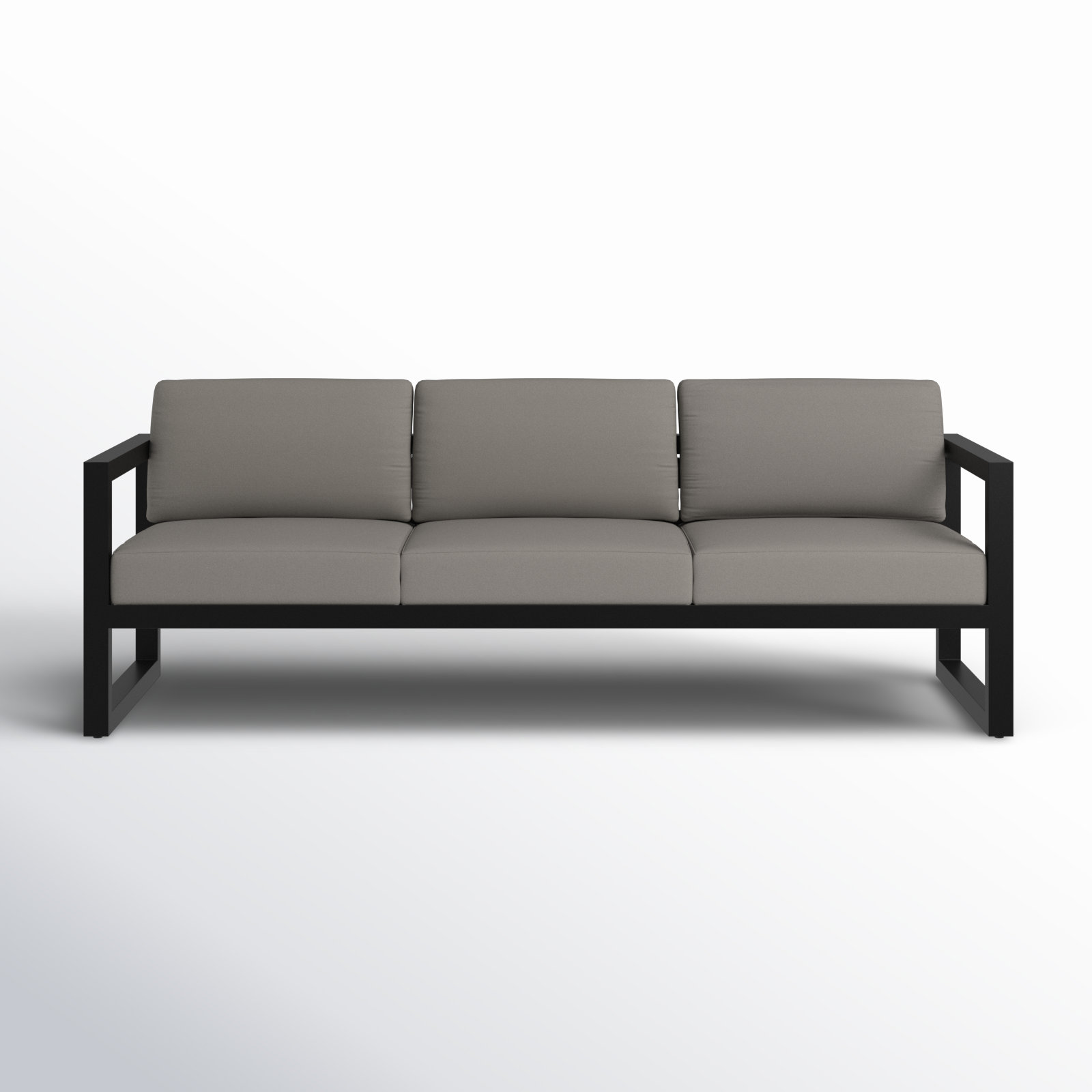 Smith 84" Outdoor Sofa with Sunbrella® Cushions, Canvas Charcoal, Black
