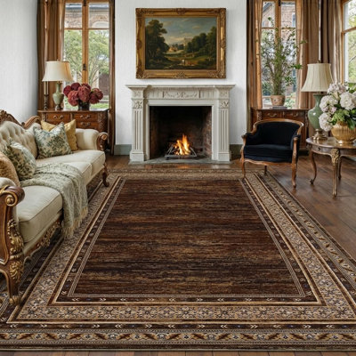 Tapis lavable moderne en simili laine avec envers antidérapant