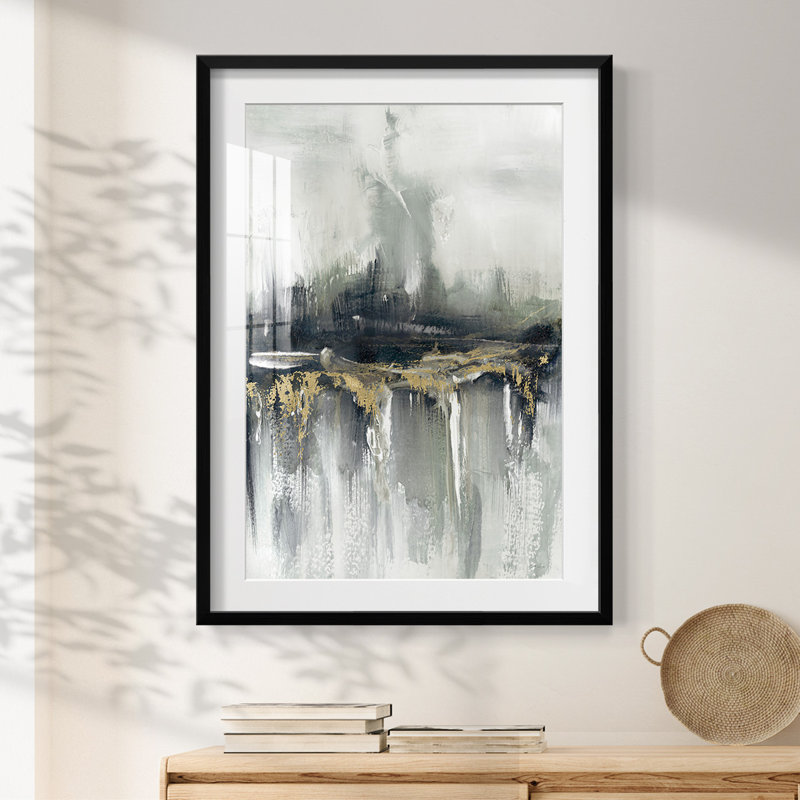 Indyscape et or - impression encadrée, H 25,5 po x l 17,5 po, Noir