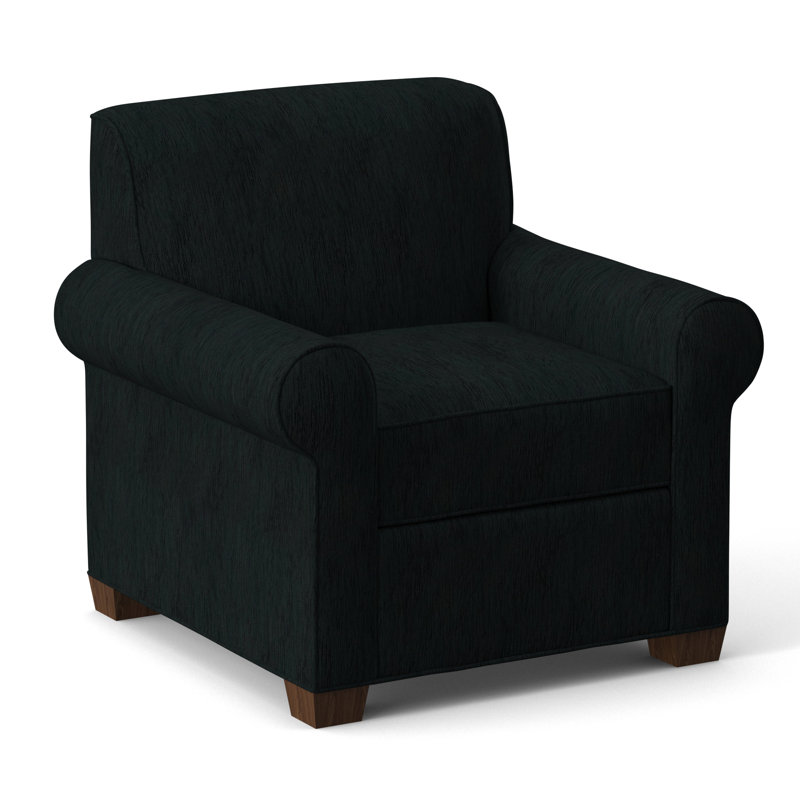 Finn Upholstered Armchair, Montana Walnut, Cardigan Coal