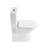Gloss White Bathroom Toilet, 17" Height, 1.1/1.6 Dual Flush, Rimless Bowl, Soft Close Seat, 12" Rough-In, Practical Design Compliant Closing White, Noise Reduction