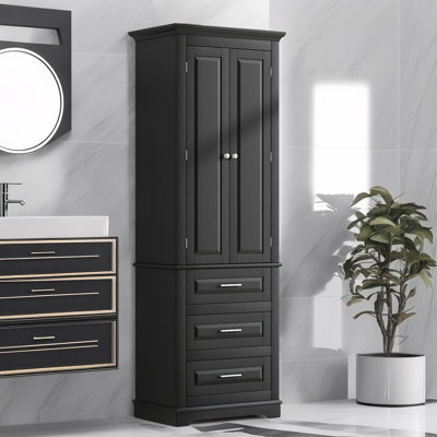 Tall Storage Cabinet With Three Drawers