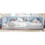 Structure de lit simple en molleton pour enfants, lit plateforme semi-fermé Montessori pour garçons et filles, lit plateforme à profil bas avec garde-corps latéraux, bleu-133253501-133253503