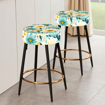 Mindfulness Sanctuary Mediation - Ensemble de 2 tabourets de bar floraux
