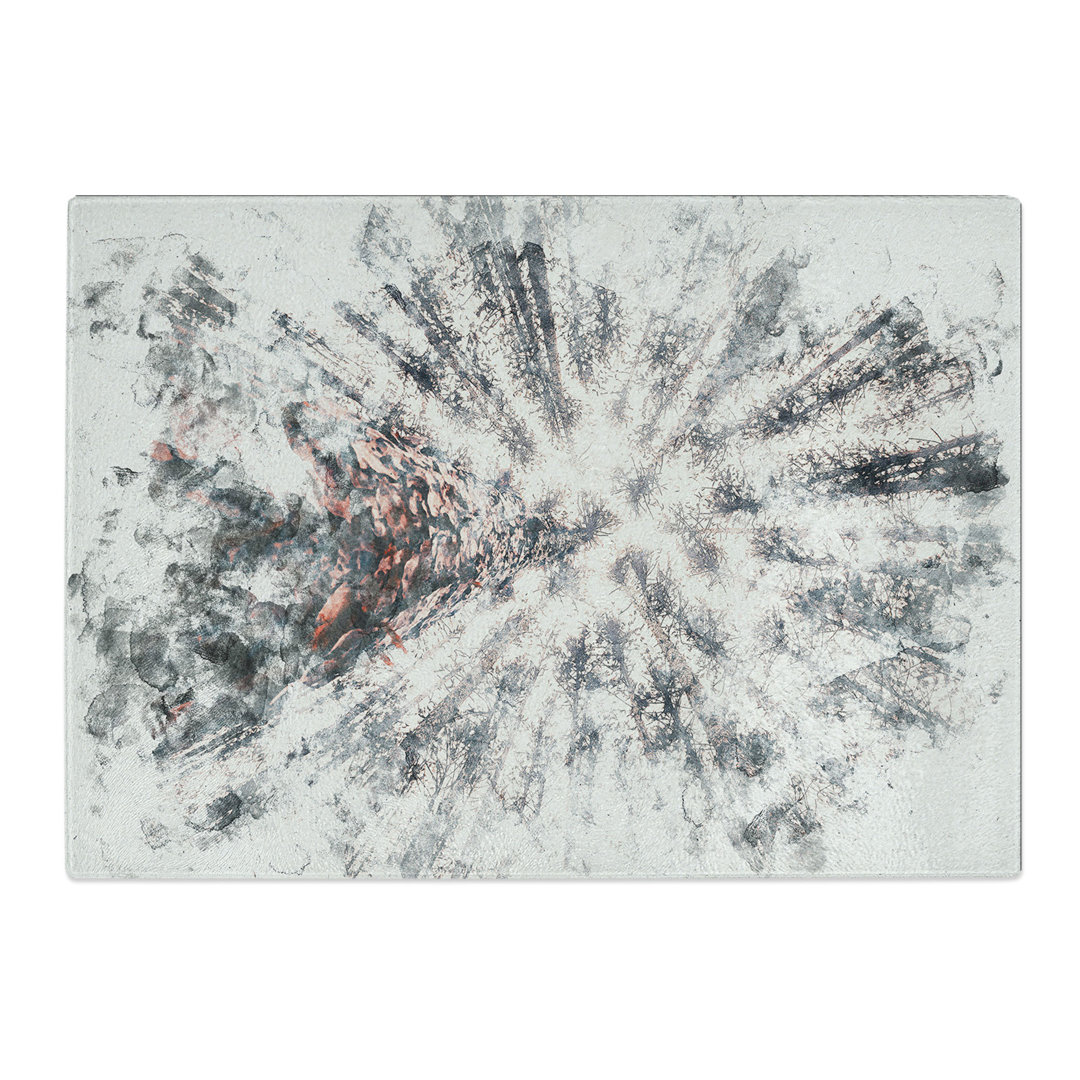 Tempered Glass Trees Touching the Sky Watercolour Chopping Board