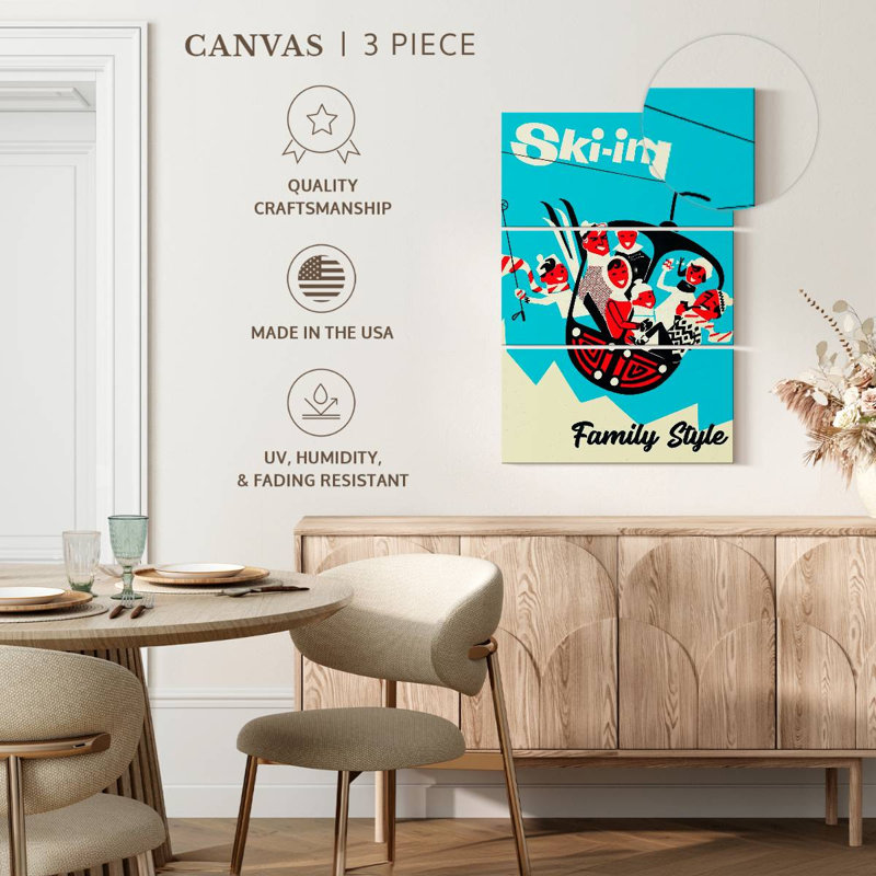 Sirci skiant en famille, H 38 po x l 24 po