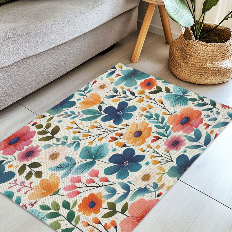 Tapis tressé Spring Blossom Dance, Rectangulaire 3 pi x 5 pi