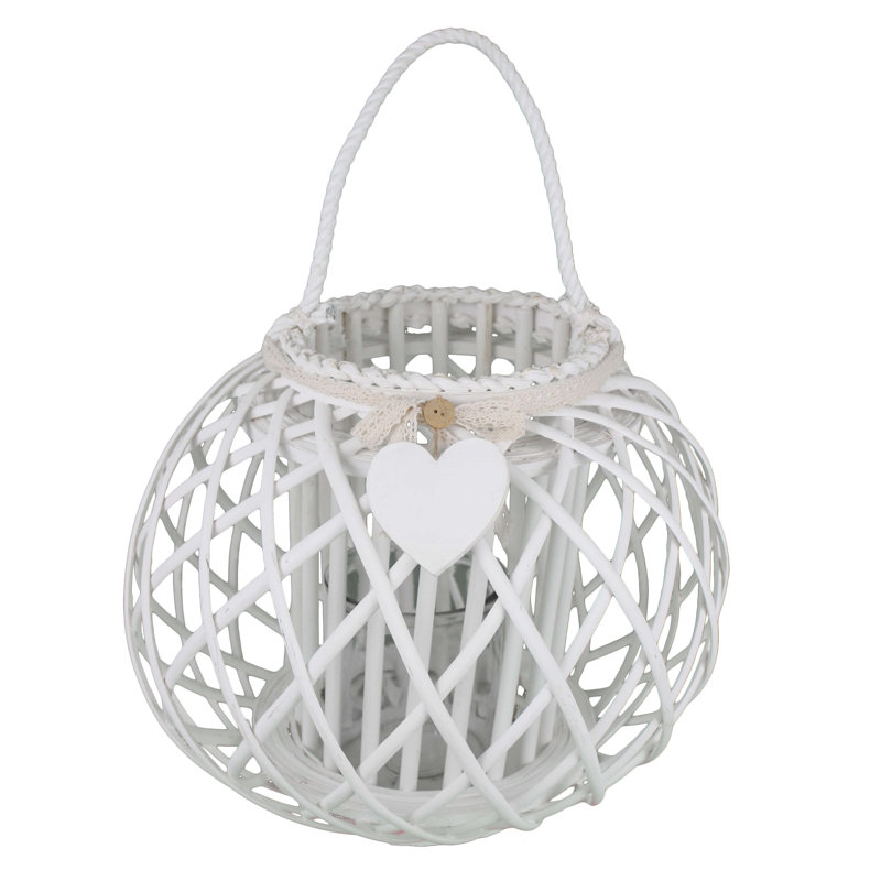 Glass Tabletop Lantern, White