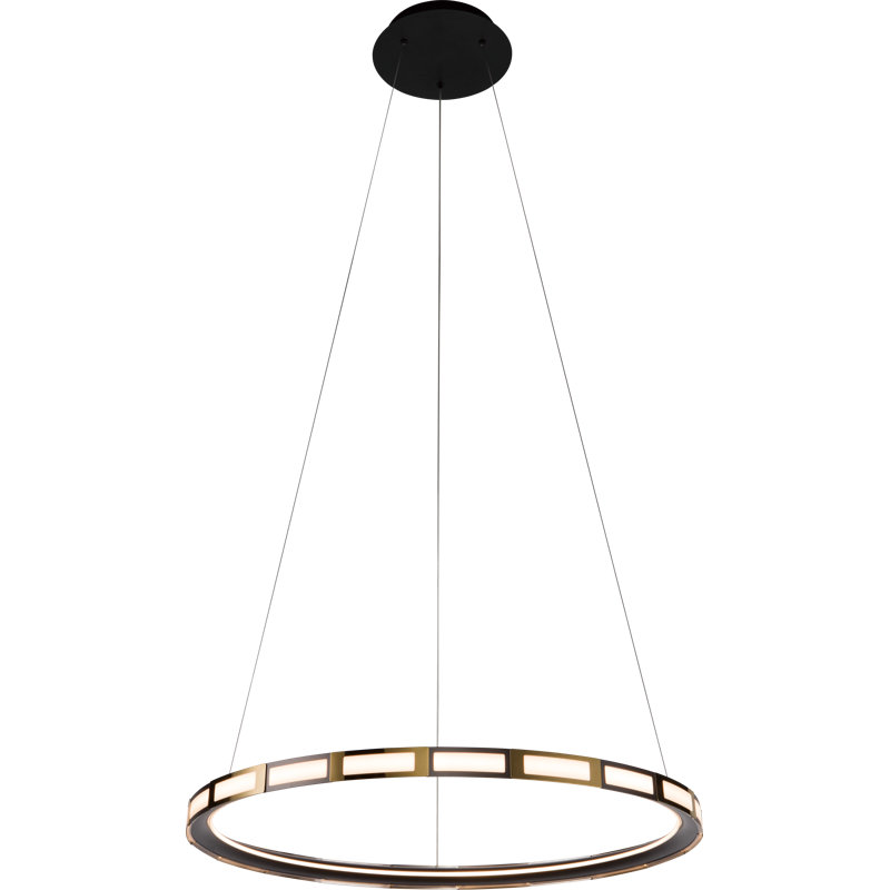 Luminaire suspendu 1 lumière Hanly, H 4 po x l 29,9 po x P 29,9 po