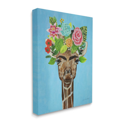 Joli portrait de maquillage à fleurs et girafe par Coco de Paris - Peinture
