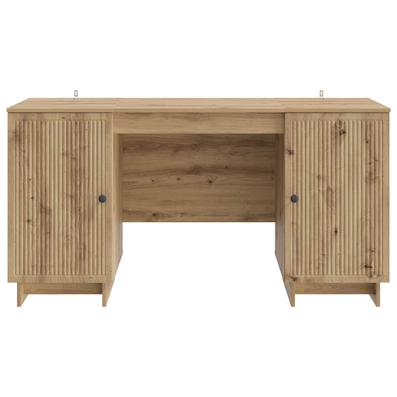  Desk with Shelf with Storage with Door Engineered Wood Study Office, Artisan Oak