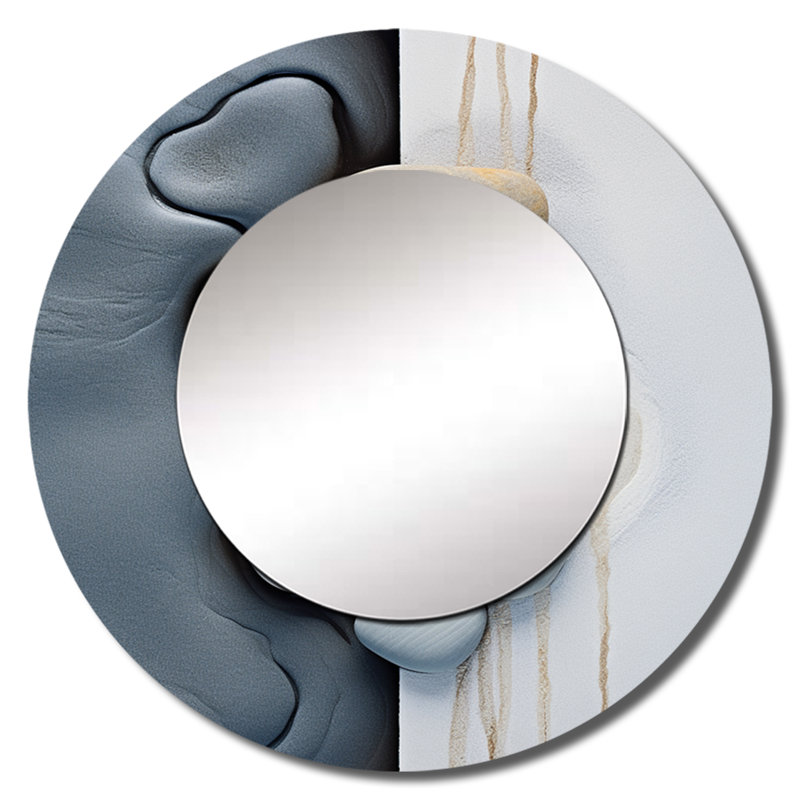 Beach Photo Harmonic Balance III - Beach Decorative Wall Mirror, Coastal Round Mirror, Printed Metal Art, 36" x 36"