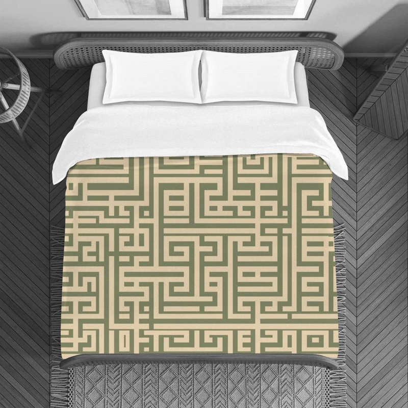 Housse de couette Greek Key Bedding, Housse de couette pour lit simple