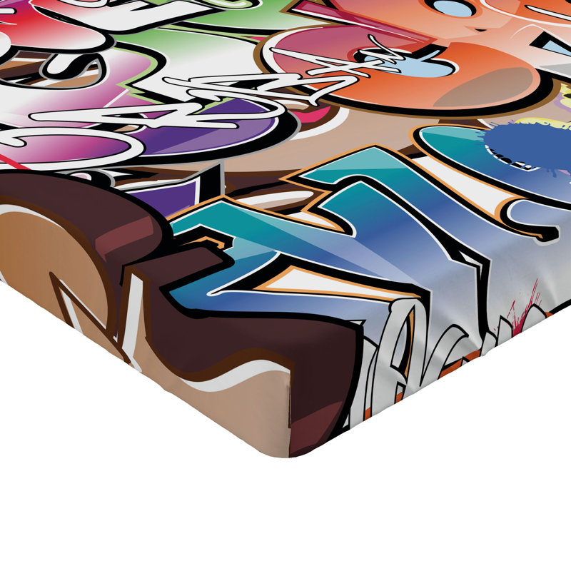 Multicolore drap-housse Ambesonne Urban Graffiti, Drap-housse de taille très grand