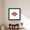 Rouge à lèvres aquarelle - reproduction encadrée de chambre à coucher