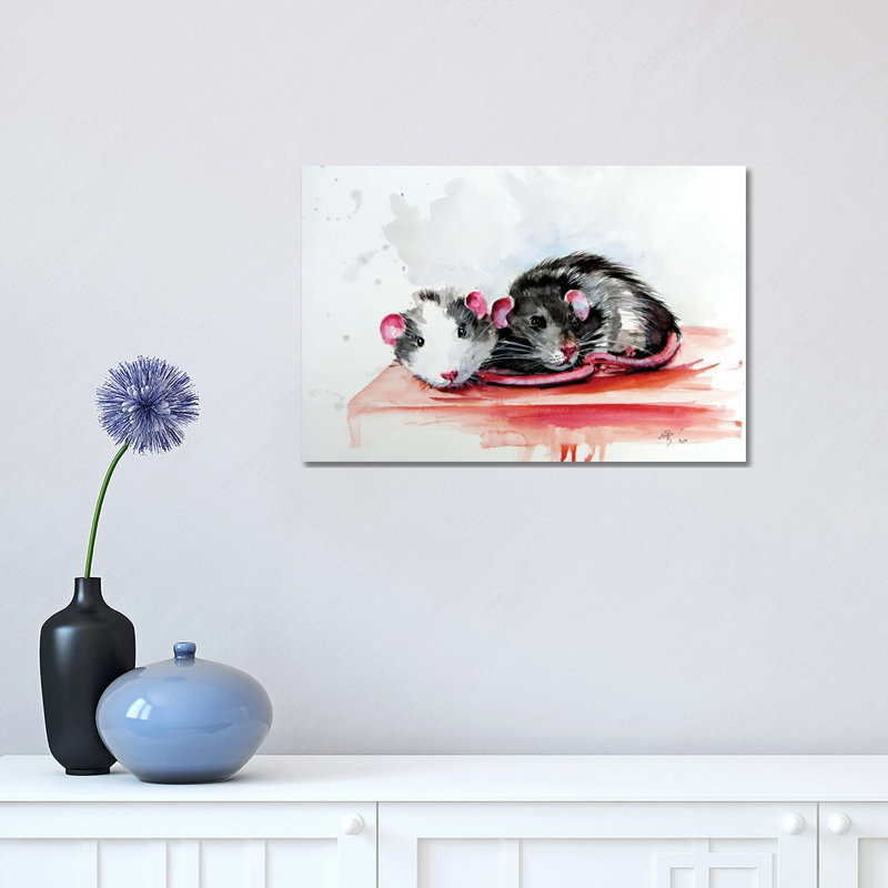 Rats 1 Piece Wrapped Canvas Wall Art, 30.48 cm H x 45.72 cm W