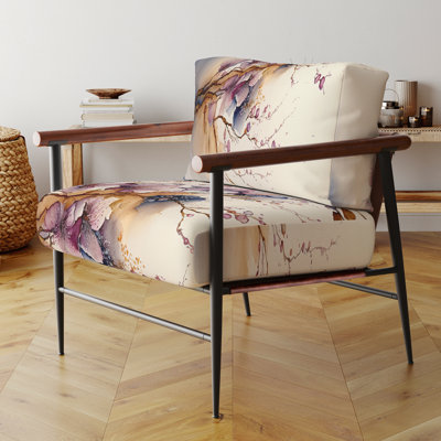 Chaise d'appoint rembourrée rose et prune cerisier en fleurs III