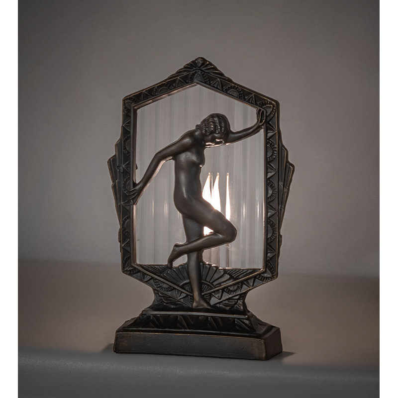 9" High Deco Posing Lady Accent Lamp, Clear