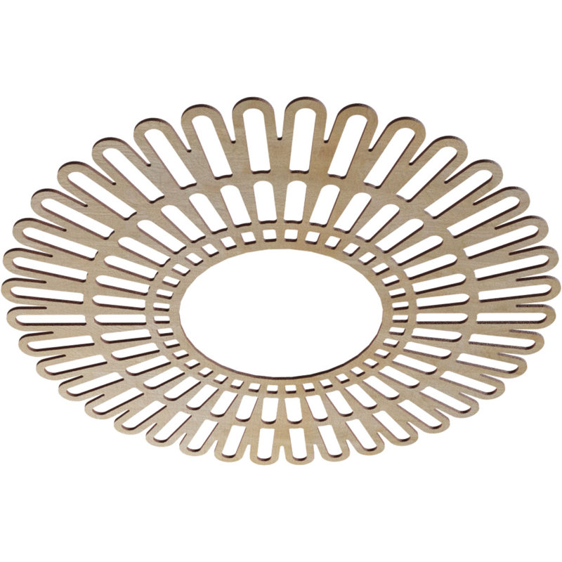 Médaillon de plafond ajouré en bois d'aulne 30 po x P 11 1/8 po x T 3/8 po, aulne, Bouleau, H 36 po x l 36 po x P 0,38 po