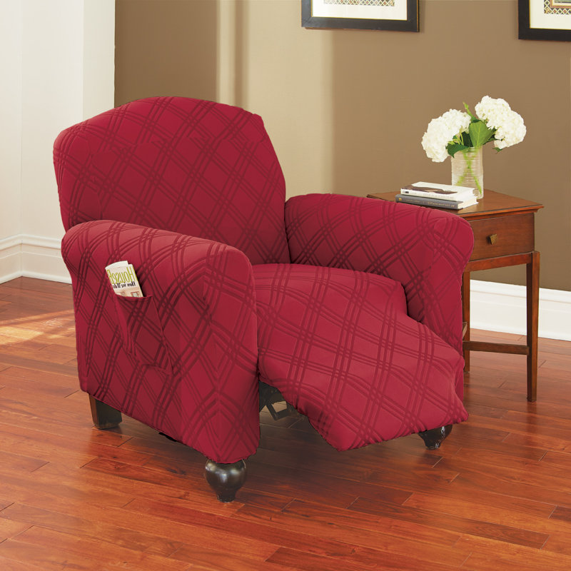 Housse pour fauteuil inclinable Double Diamond, Bourgogne, H 42 po x l 82 po x P 38 po