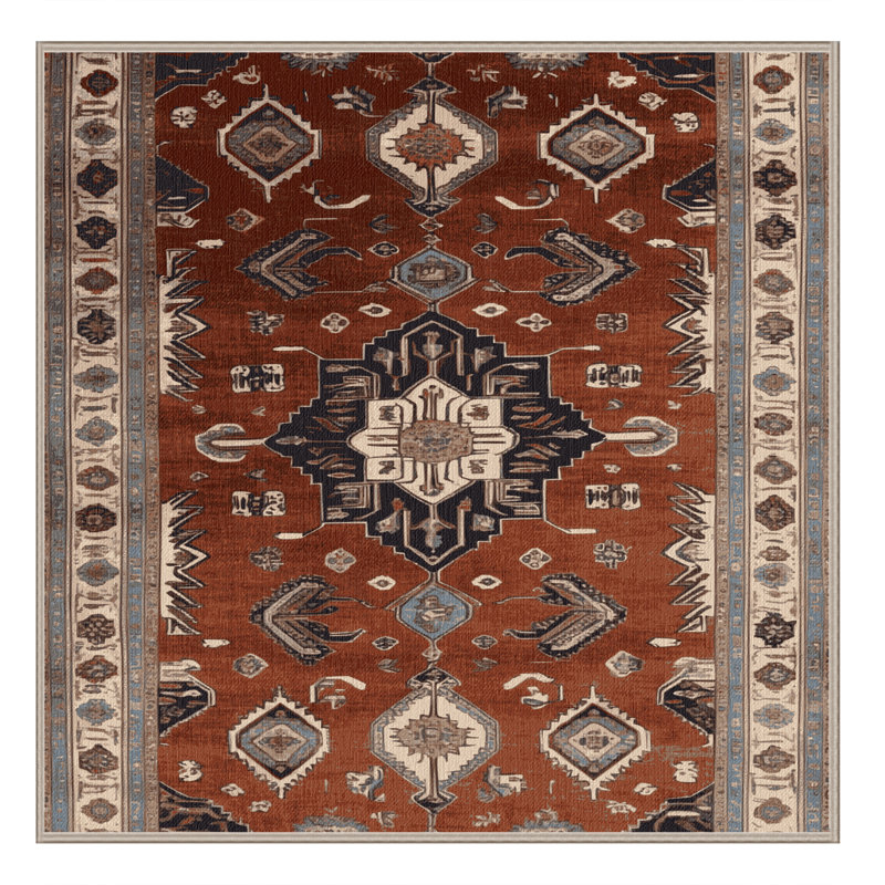 Machine Washable Persian Brown Area Rug, Square 8'
