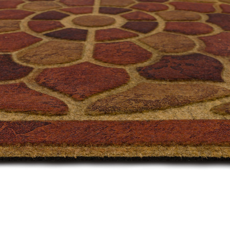 Kesha 48" L Rectangular Recycled Rubber Door Mat , Brick
