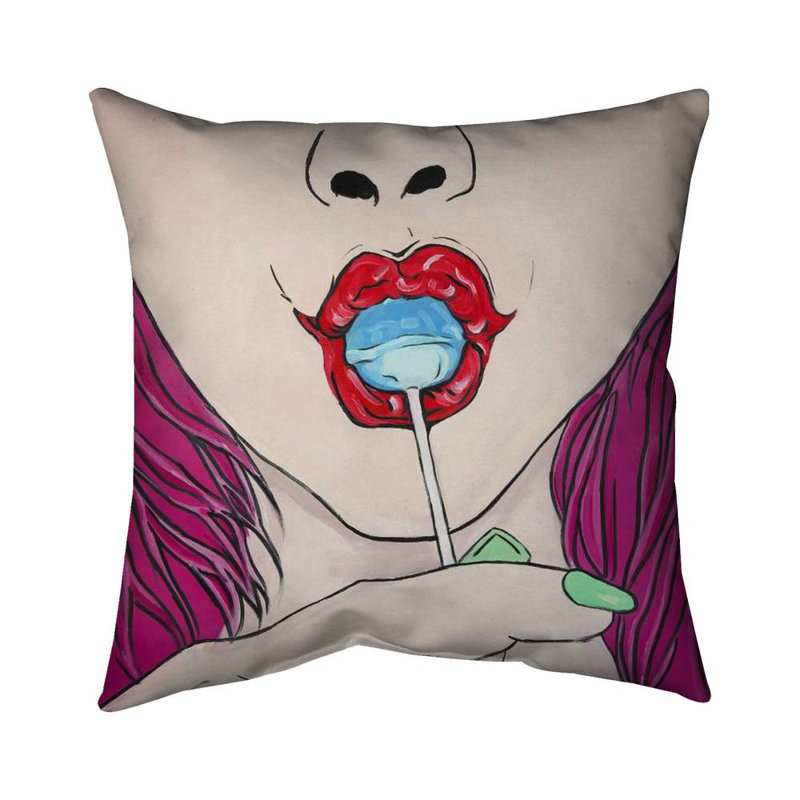 Lollipop - 16"x16" Throw pillow cover - Poly twill - Print on demand, 16"H x 16"W