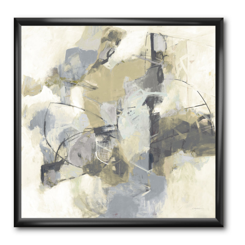 Cadre photo « glam crème rêve iii », reproduction sur toile, H 16 po x l 16 po x P 1 po, Cadre noir
