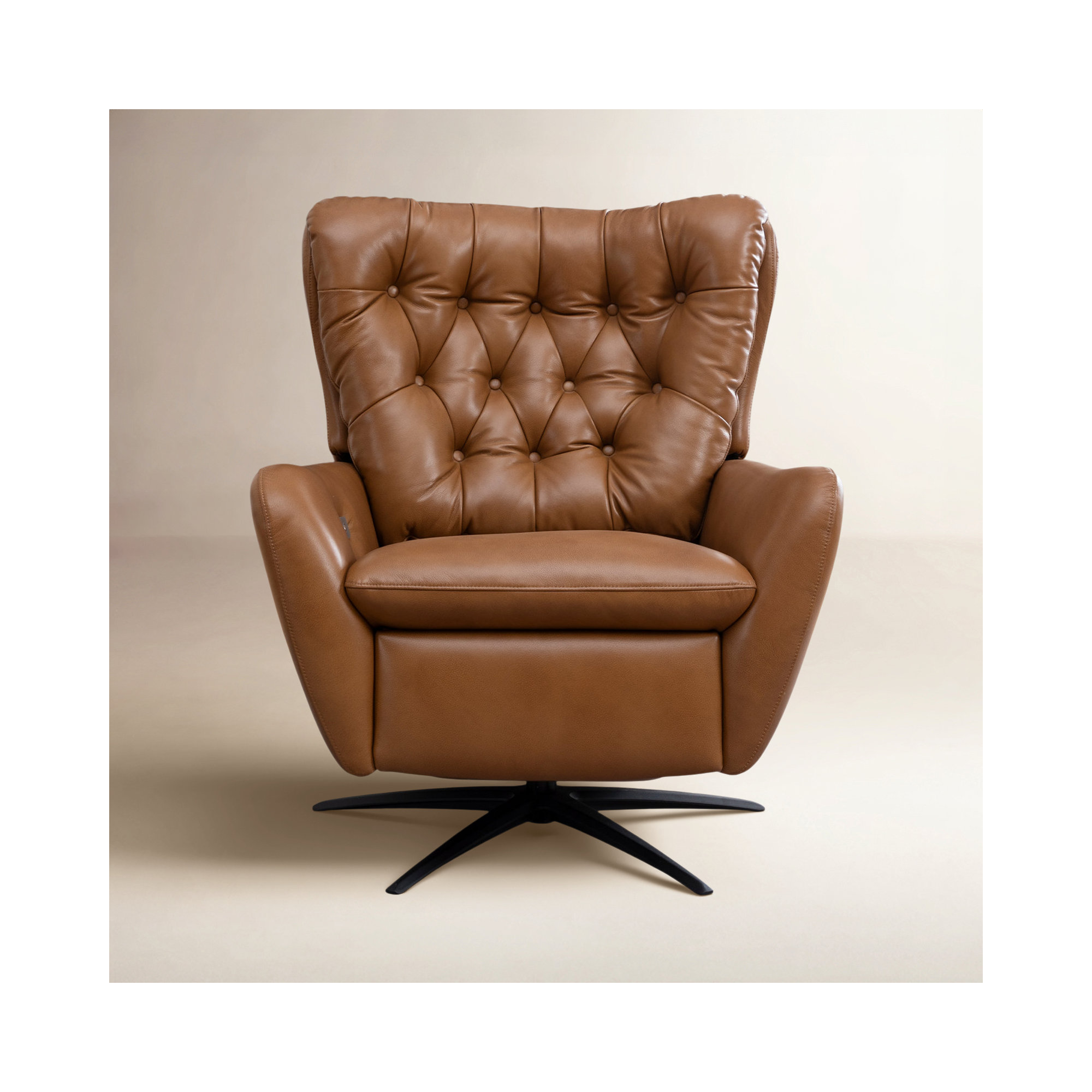 Harrington Swivel Wingback Recliner, Camel