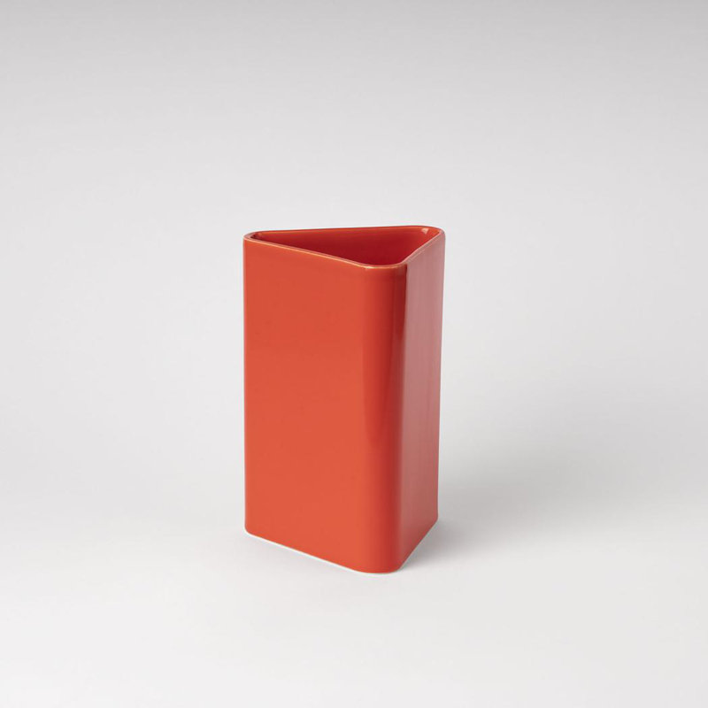 Canvas small vase, Red, 8.07" H x 5.39" W x 5.39" D
