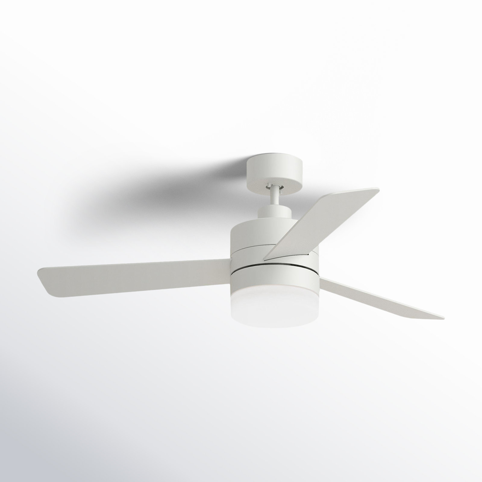 Adna 44'' 3 Blade Ceiling Fan with Light Kit, Matte White, Matte White, 52"