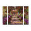 «A Pathway in Monet's Garden» par Claude Monet, ensemble de 3 reproductions d'art sur toiles tendues-1547736658