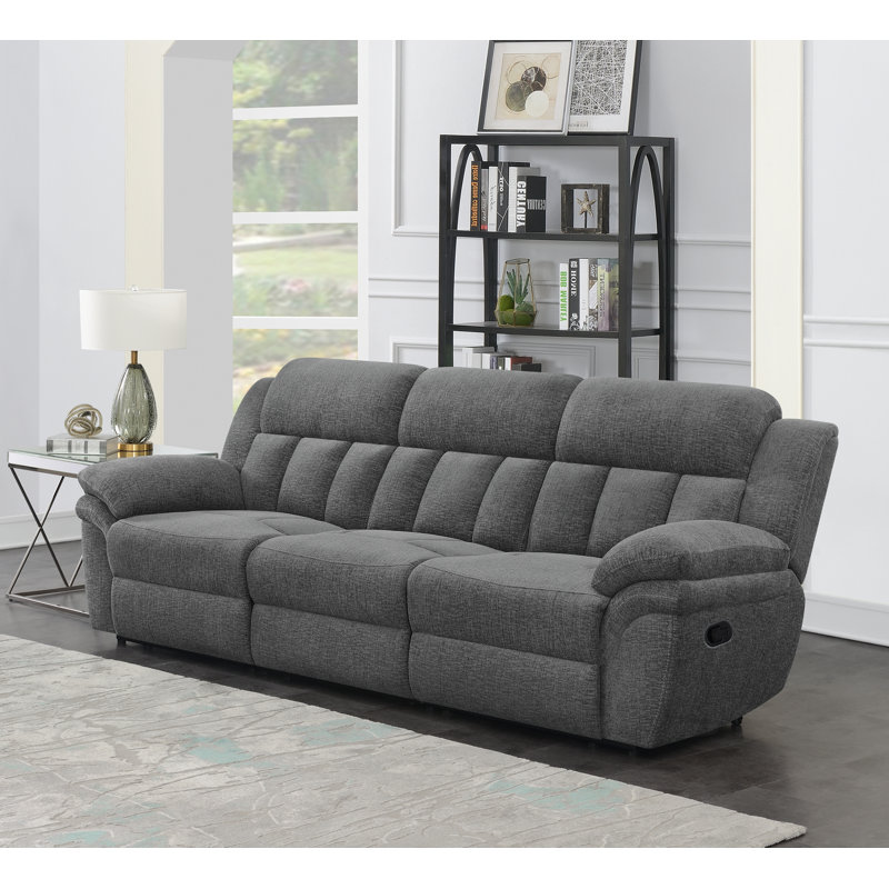 Canapé inclinable rembourré gris l 98,85 po Trasha, Manuel